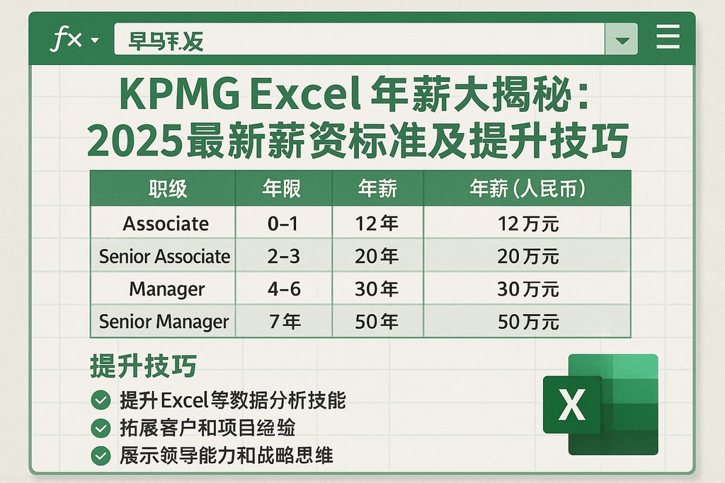 毕马威excel 年薪大揭秘：2025最新薪资标准及提升技巧